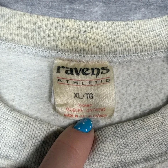 Toronto Raptors Sweatshirt Mens XL Grey Vintage 90s Ravens Athletic NBA Crewneck - Picture 6 of 15